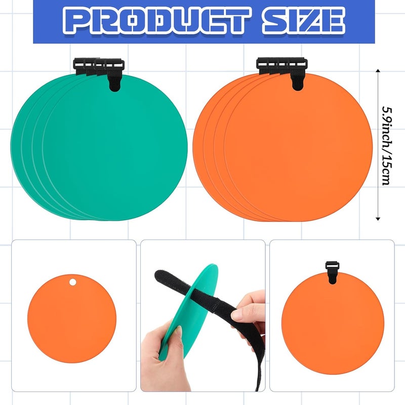 Arrowbash Silicone Hockey Shooting Targets Agility Shooting Goal Target Discs with Straps Set Reactive Hockey Training Equipment for Lacrosse Soccer Baseball Practice Accuracy, Orange, Green - Image 2